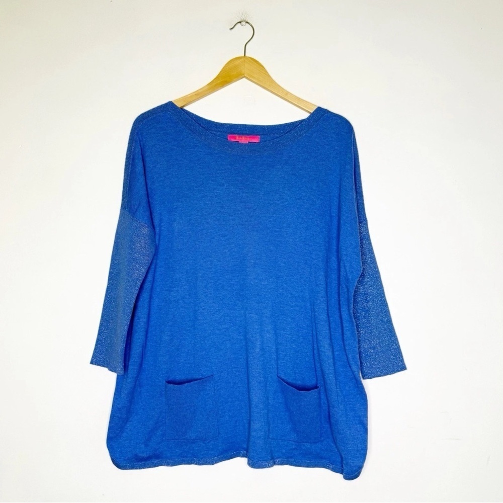 Lilly Pulitzer Boatneck Sweater Cobo Blue Size Small